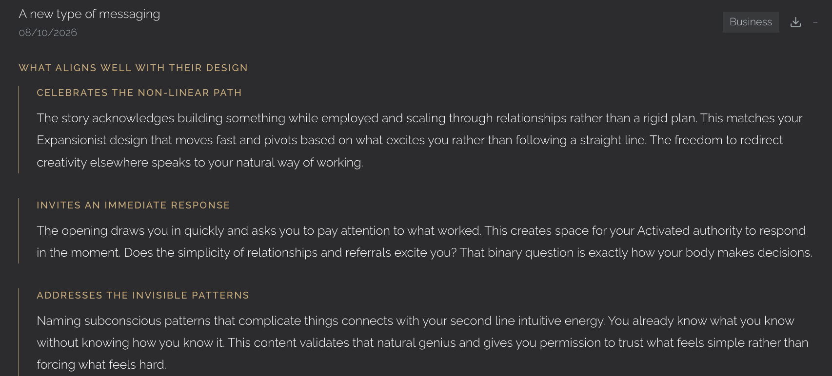 What aligns with their design